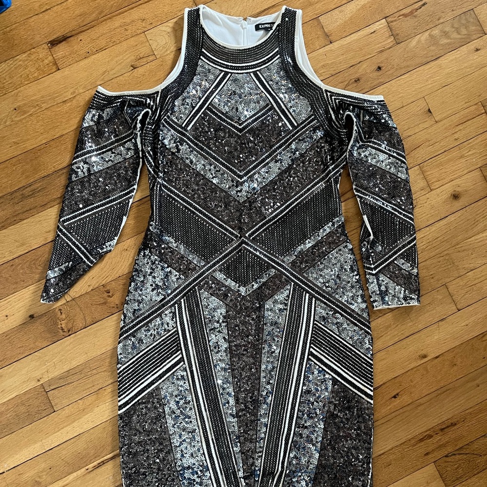 sequin mini bodycon dress